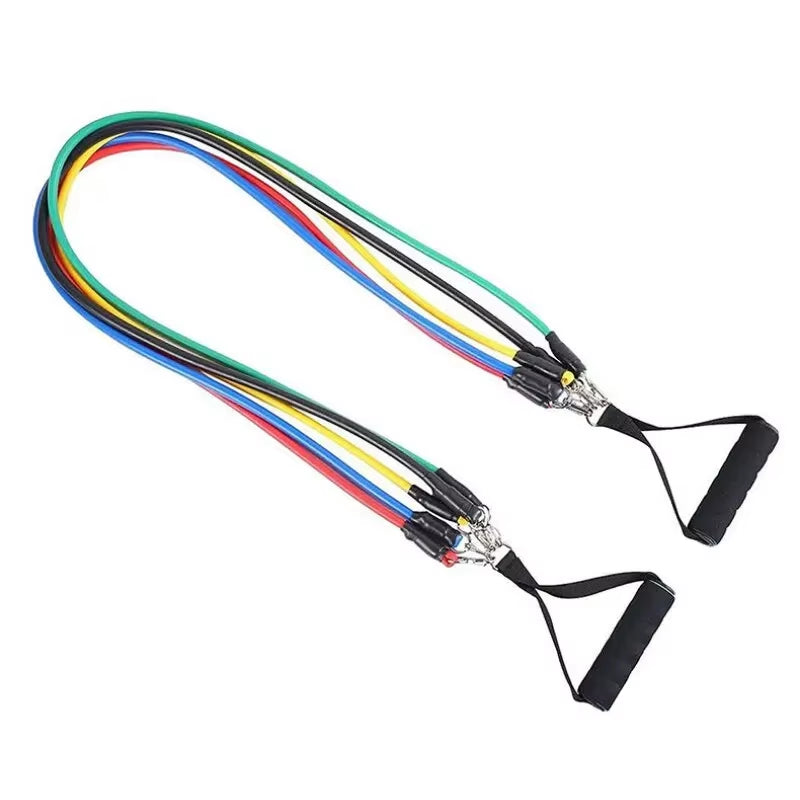 11Pcs/Set Pull Rope, Resistance Bands, Portable Fitness Equipment, Ankle Strap, Chest Expander, Elastic Exercise Band