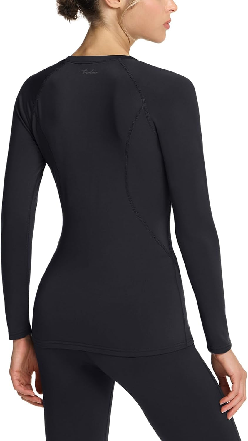 Women'S Thermal Long Sleeve Tops, Mock Turtle & Crew Neck Shirts, Fleece Lined Compression Base Layer