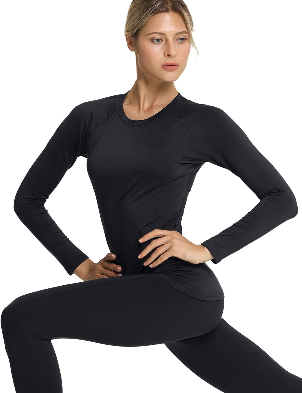 Women'S Thermal Long Sleeve Tops, Mock Turtle & Crew Neck Shirts, Fleece Lined Compression Base Layer