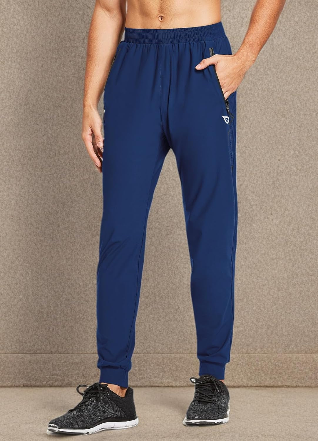 Men'S Joggers Pants Athletic Workout Track Running Gym Lightweight Quick Dry Tapered Jogger Zipper Pockets