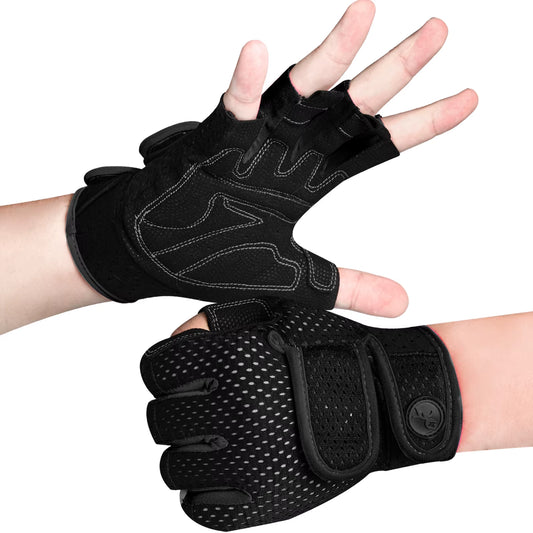 MOREOK Workout Gym Gloves Men Women,3Mm SBR Pads,Half Finger Weight Lifting Exercise Fitness Gloves for Training,Pull Ups,Rowing